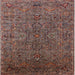 Square Mid-Century Modern Dark Almond Brown Oriental Rug, urb2419