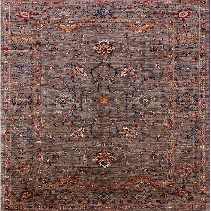 Square Machine Washable Industrial Modern Dark Almond Brown Rug, wshurb2419