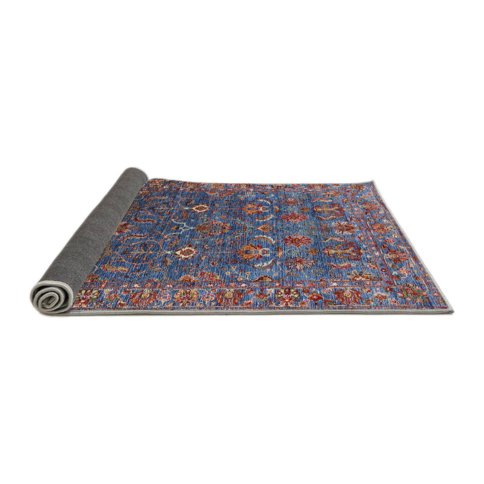 Sideview of Mid-Century Modern Maroon Purple Oriental Rug, urb2420