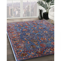 Mid-Century Modern Maroon Purple Oriental Rug, urb2420