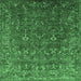 Square Machine Washable Oriental Emerald Green Traditional Area Rugs, wshurb2420emgrn