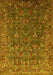 Machine Washable Oriental Yellow Traditional Rug, wshurb2420yw