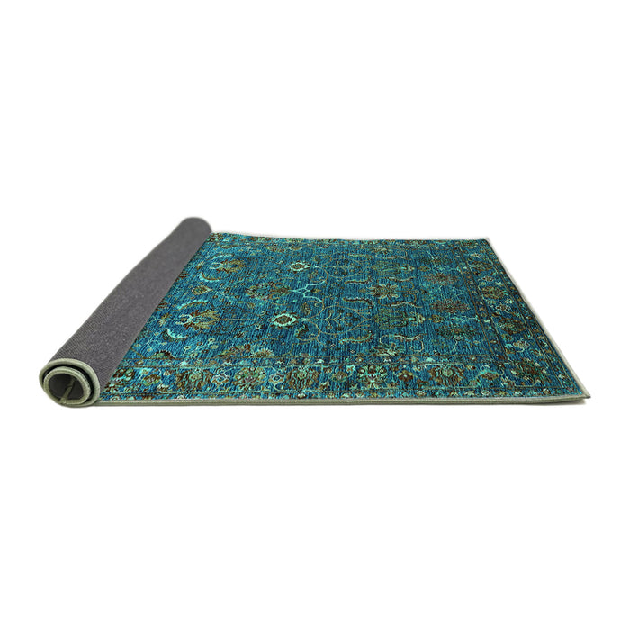 Sideview of Oriental Turquoise Traditional Rug, urb2420turq
