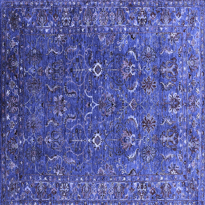 Square Machine Washable Oriental Blue Traditional Rug, wshurb2420blu