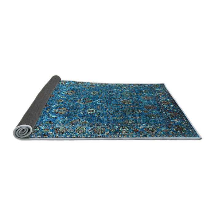 Sideview of Oriental Light Blue Traditional Rug, urb2420lblu