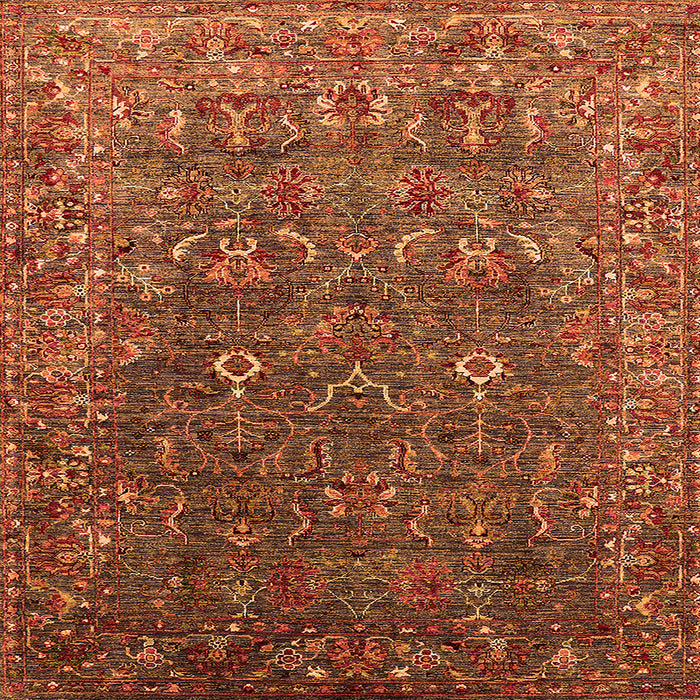 Square Oriental Orange Traditional Rug, urb2420org