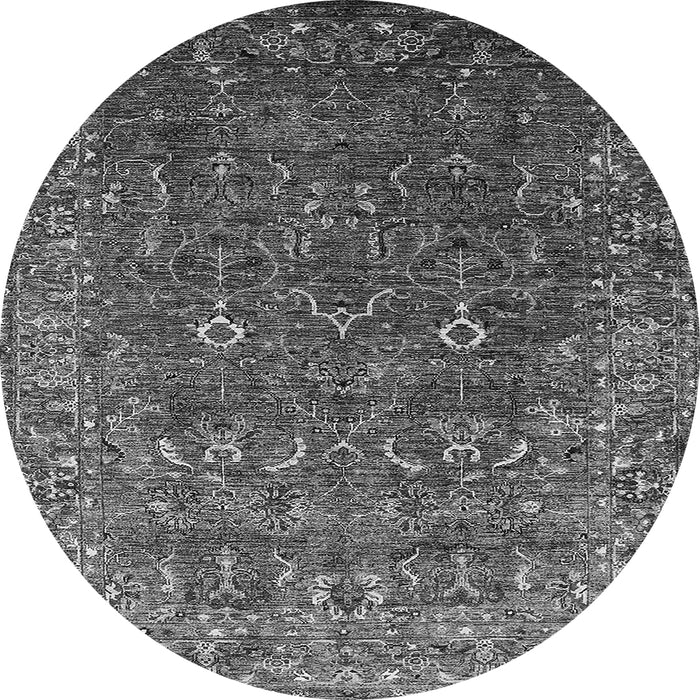Round Oriental Gray Traditional Rug, urb2420gry