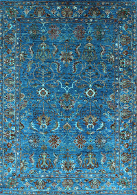 Oriental Light Blue Traditional Rug, urb2420lblu