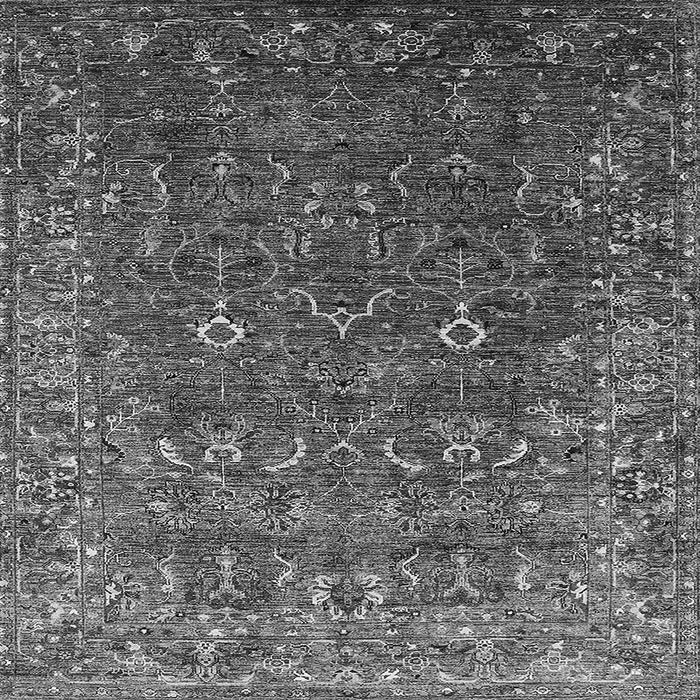 Square Machine Washable Oriental Gray Traditional Rug, wshurb2420gry