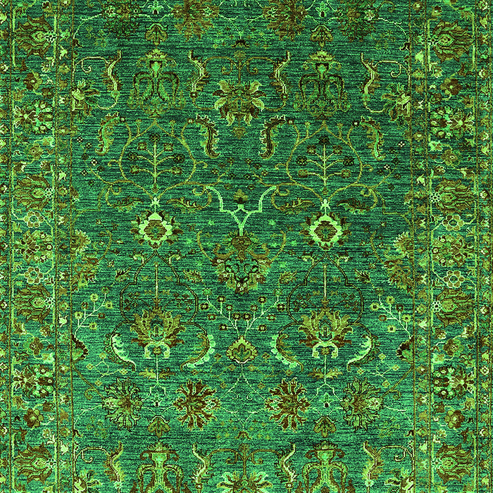 Machine Washable Oriental Green Traditional Area Rugs, wshurb2420grn