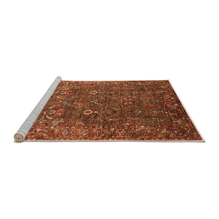 Sideview of Machine Washable Oriental Orange Traditional Area Rugs, wshurb2420org