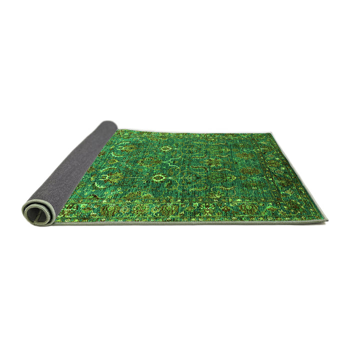 Sideview of Oriental Green Traditional Rug, urb2420grn