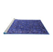 Sideview of Machine Washable Oriental Blue Traditional Rug, wshurb2420blu