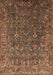 Machine Washable Oriental Brown Traditional Rug, wshurb2420brn