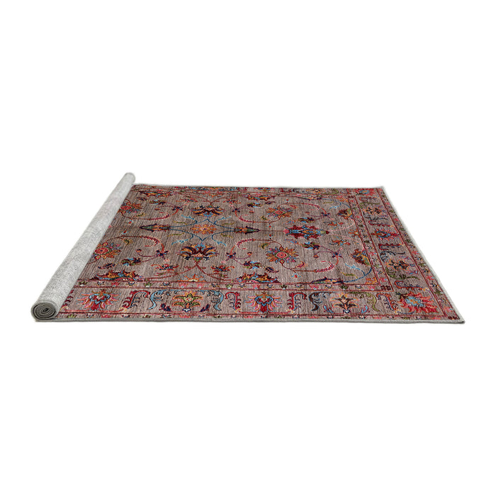 Sideview of Machine Washable Industrial Modern Rosy Pink Rug, wshurb2421