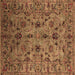 Square Oriental Brown Industrial Rug, urb2421brn