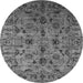 Round Oriental Gray Industrial Rug, urb2421gry