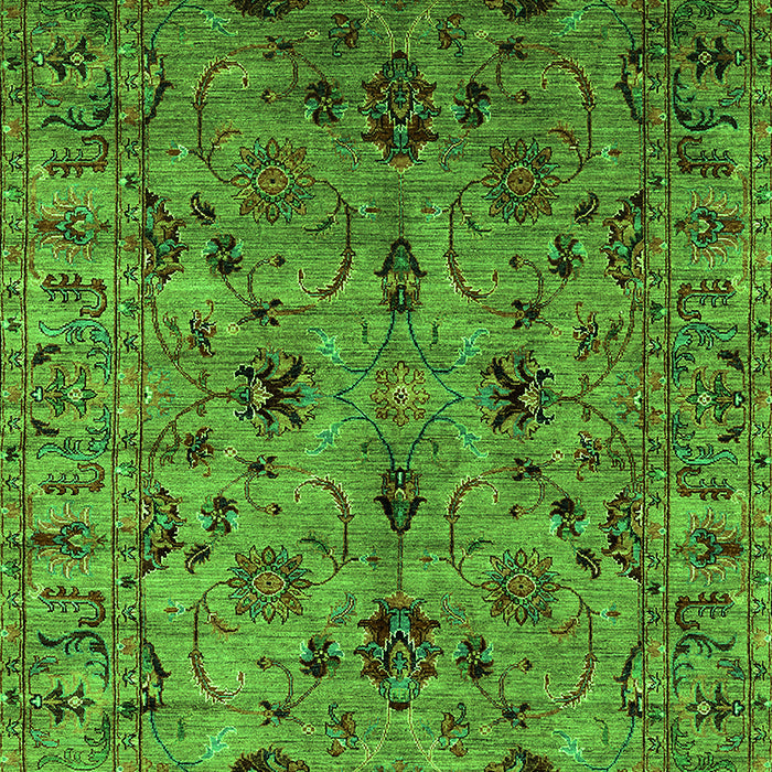 Machine Washable Oriental Green Industrial Area Rugs, wshurb2421grn