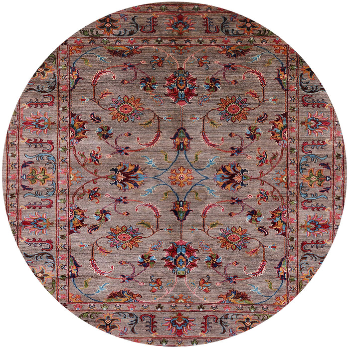 Round Machine Washable Industrial Modern Rosy Pink Rug, wshurb2421