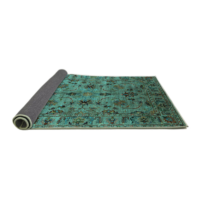 Sideview of Oriental Turquoise Industrial Rug, urb2421turq