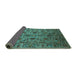 Sideview of Oriental Turquoise Industrial Rug, urb2421turq