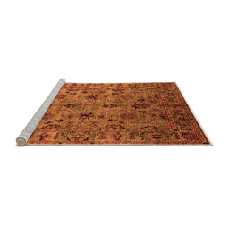 Sideview of Machine Washable Oriental Orange Industrial Area Rugs, wshurb2421org