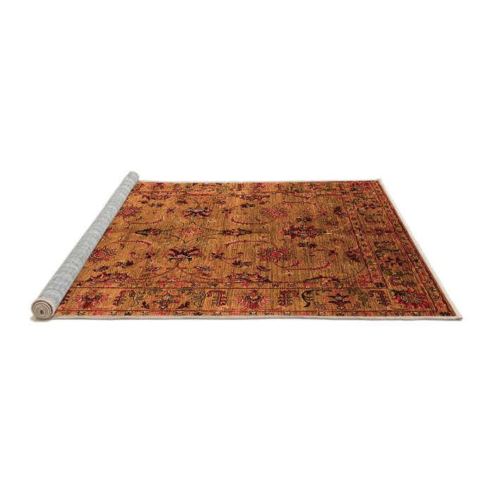 Sideview of Machine Washable Oriental Orange Industrial Area Rugs, wshurb2421org