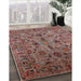 Mid-Century Modern Pink Oriental Rug in Family Room, urb2421