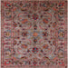 Square Mid-Century Modern Pink Oriental Rug, urb2421