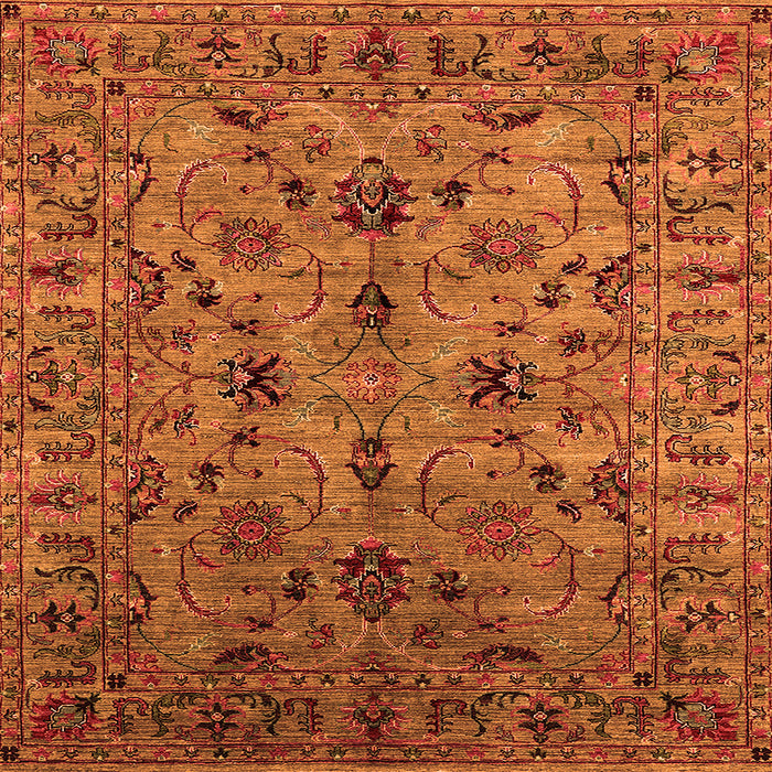 Square Oriental Orange Industrial Rug, urb2421org
