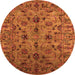 Round Oriental Orange Industrial Rug, urb2421org