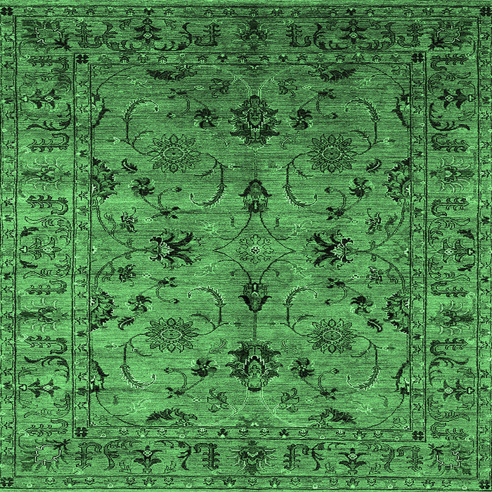 Square Oriental Emerald Green Industrial Rug, urb2421emgrn