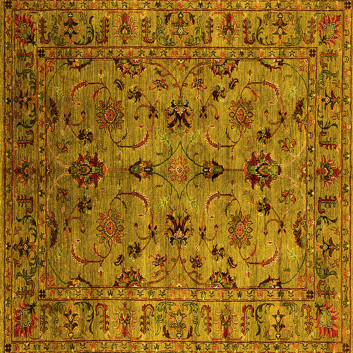 Square Oriental Yellow Industrial Rug, urb2421yw