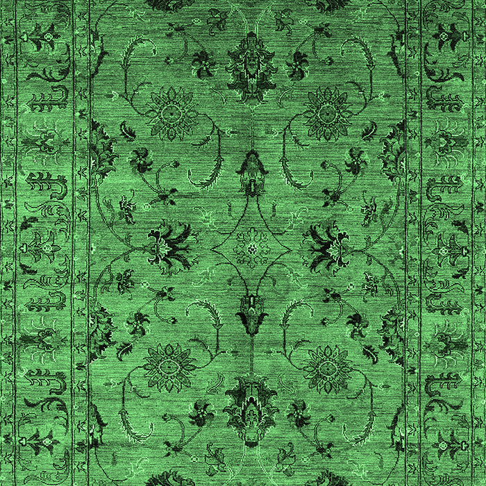 Machine Washable Oriental Emerald Green Industrial Area Rugs, wshurb2421emgrn