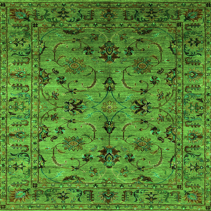 Square Oriental Green Industrial Rug, urb2421grn