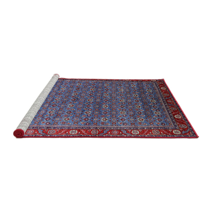 Sideview of Machine Washable Industrial Modern Light Purple Blue Rug, wshurb2422