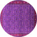 Round Oriental Pink Traditional Rug, urb2422pnk