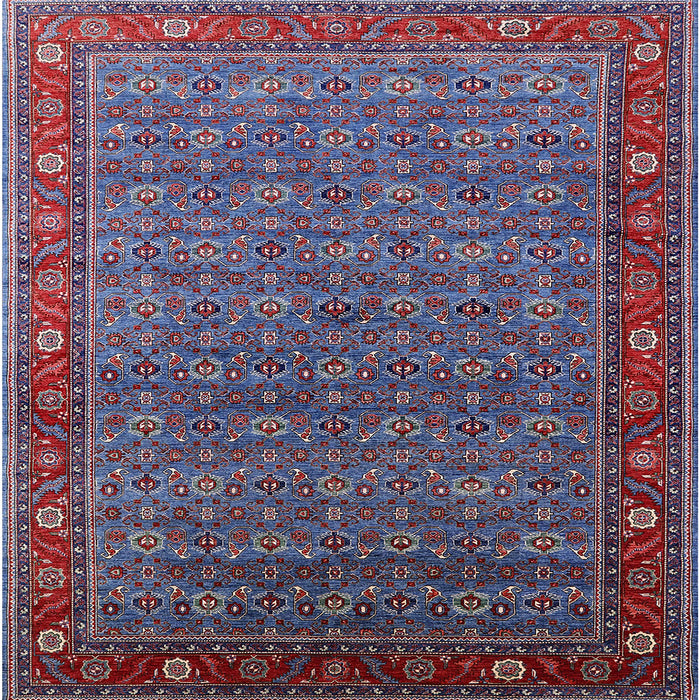 Square Machine Washable Industrial Modern Light Purple Blue Rug, wshurb2422