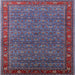 Square Machine Washable Industrial Modern Light Purple Blue Rug, wshurb2422