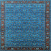 Square Oriental Light Blue Traditional Rug, urb2422lblu