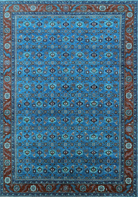 Oriental Light Blue Traditional Rug, urb2422lblu