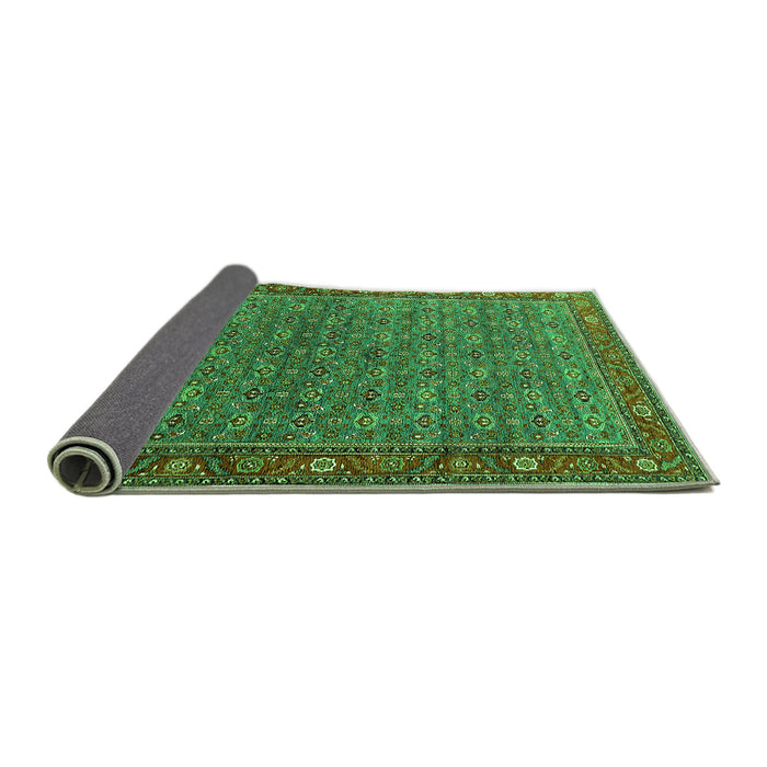 Sideview of Oriental Green Traditional Rug, urb2422grn