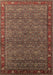 Machine Washable Oriental Brown Traditional Rug, wshurb2422brn