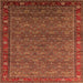 Square Oriental Orange Traditional Rug, urb2422org