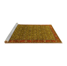 Sideview of Machine Washable Oriental Yellow Traditional Rug, wshurb2422yw