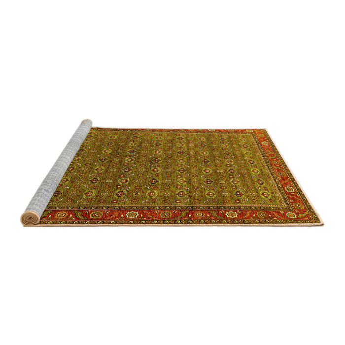 Sideview of Machine Washable Oriental Yellow Traditional Rug, wshurb2422yw