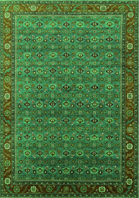 Oriental Green Traditional Rug, urb2422grn