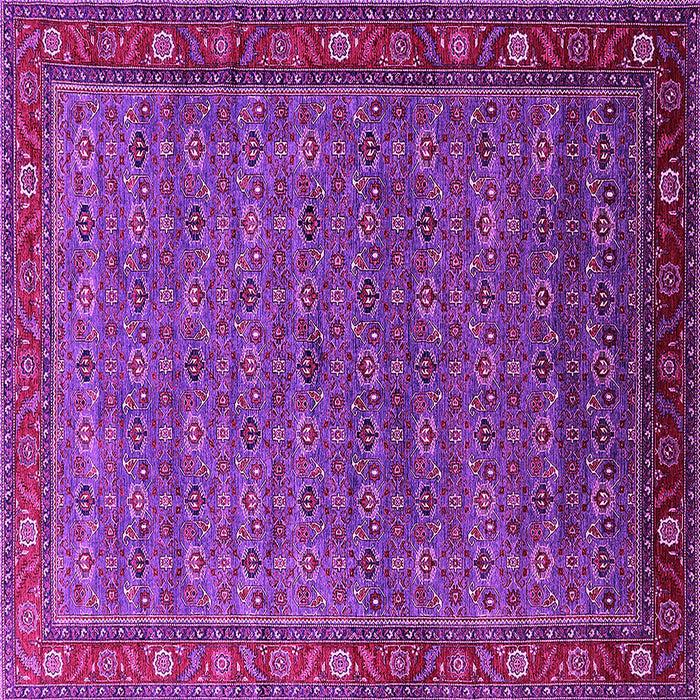 Square Machine Washable Oriental Pink Traditional Rug, wshurb2422pnk