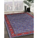 Mid-Century Modern Light Purple Blue Oriental Rug in Family Room, urb2422