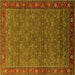 Square Oriental Yellow Traditional Rug, urb2422yw